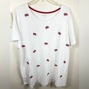 Kim Rogers American Flag Top Women’s 1X Curvy Novelty Print USA Patriotic